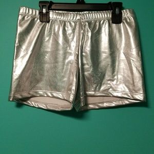 NWOT metallic silver shorts